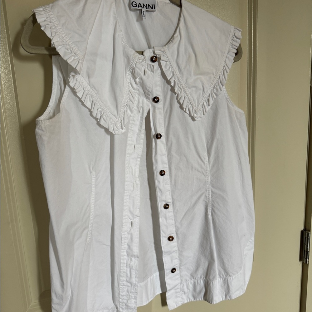 Ganni Large Collar top